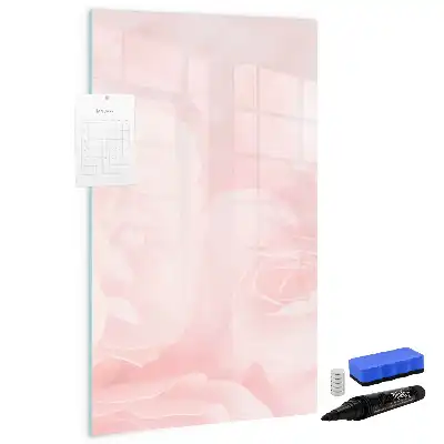 Magnettafel beschreibbar mit Rosen-Motiv