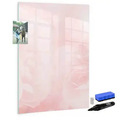 Magnettafel beschreibbar mit Rosen-Motiv
