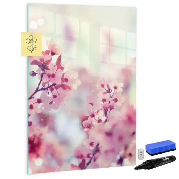 Magnettafel zum Schreiben mit Frühlingsblumen-Motiv