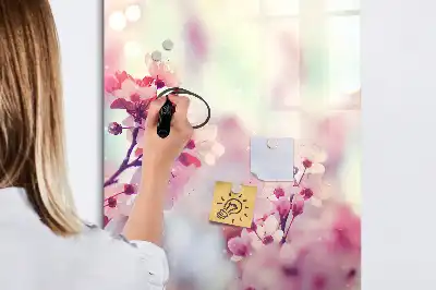 Magnettafel zum Schreiben mit Frühlingsblumen-Motiv