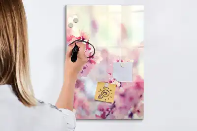 Magnettafel zum Schreiben mit Frühlingsblumen-Motiv