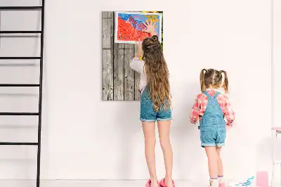 Magnettafel beschreibbar mit Motiv Sonnenblumen auf Holz