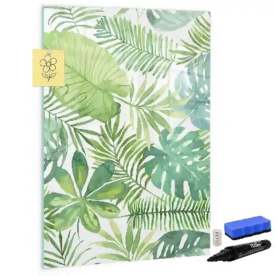 Magnettafel zum Schreiben mit Aquarell-Blätter-Motiv