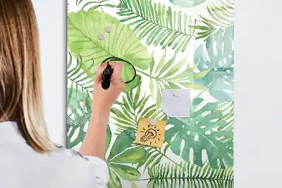 Magnettafel zum Schreiben mit Aquarell-Blätter-Motiv