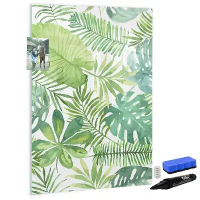 Magnettafel zum Schreiben mit Aquarell-Blätter-Motiv