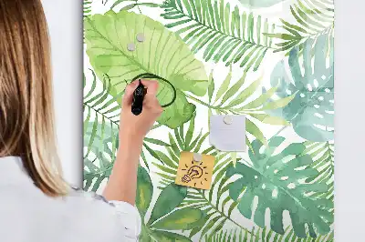Magnettafel zum Schreiben mit Aquarell-Blätter-Motiv