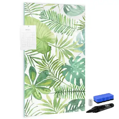 Magnettafel zum Schreiben mit Aquarell-Blätter-Motiv
