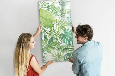 Magnettafel zum Schreiben mit Aquarell-Blätter-Motiv