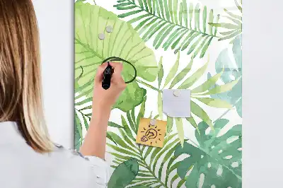 Magnettafel zum Schreiben mit Aquarell-Blätter-Motiv