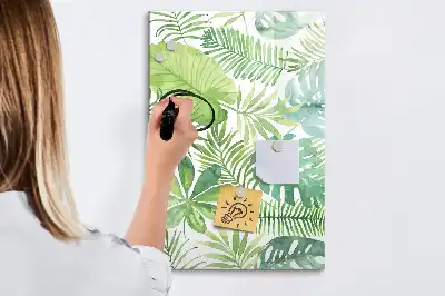Magnettafel zum Schreiben mit Aquarell-Blätter-Motiv