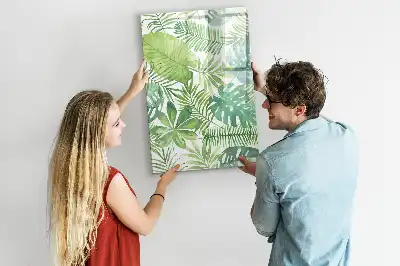 Magnettafel zum Schreiben mit Aquarell-Blätter-Motiv