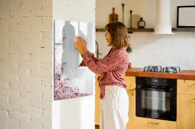 Magnettafel zum Schreiben mit Motiv Blumen auf Holz