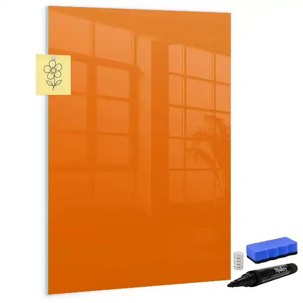 Magnettafel beschreibbar in Orange