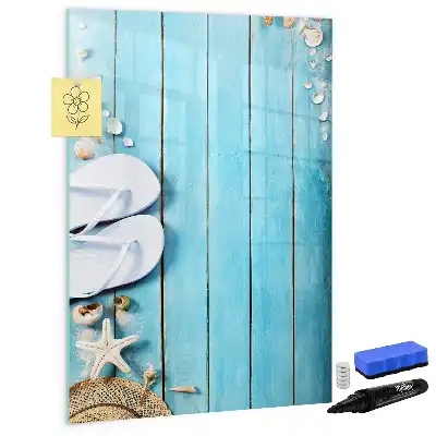 Magnettafel beschreibbar in Form von blauen Strandbrettern
