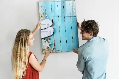 Magnettafel beschreibbar in Form von blauen Strandbrettern
