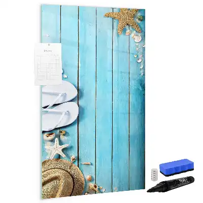 Magnettafel beschreibbar in Form von blauen Strandbrettern