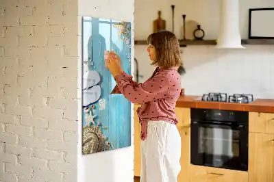 Magnettafel beschreibbar in Form von blauen Strandbrettern