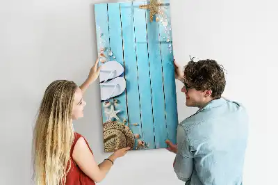 Magnettafel beschreibbar in Form von blauen Strandbrettern