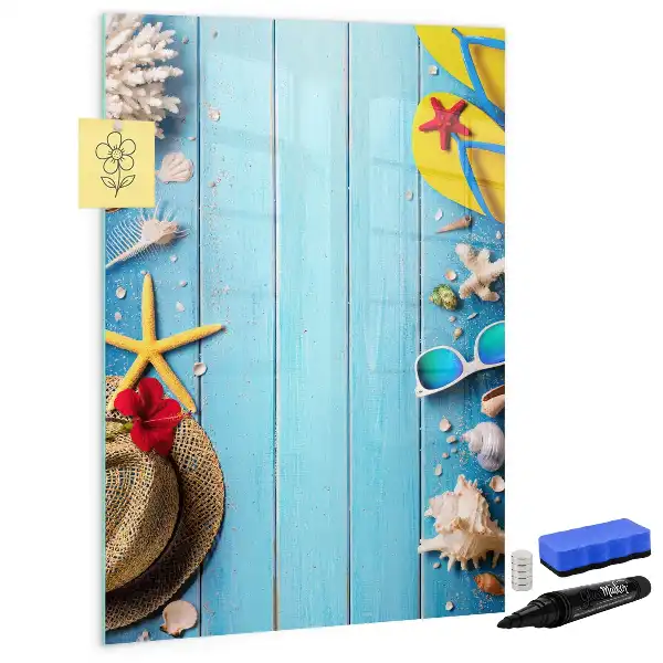 Magnettafel beschreibbar in Form eines Strandsets