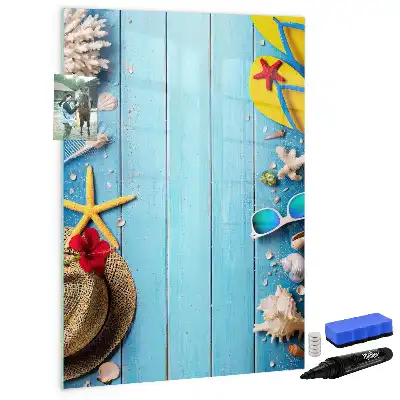 Magnettafel beschreibbar in Form eines Strandsets