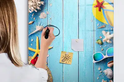 Magnettafel beschreibbar in Form eines Strandsets