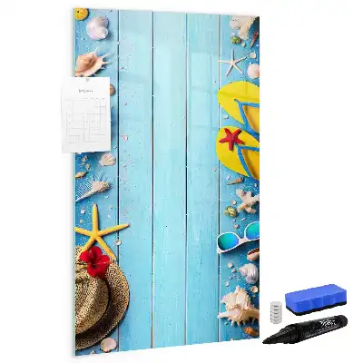Magnettafel beschreibbar in Form eines Strandsets