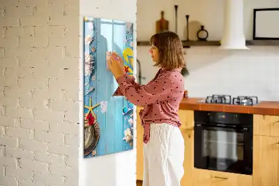 Magnettafel beschreibbar in Form eines Strandsets