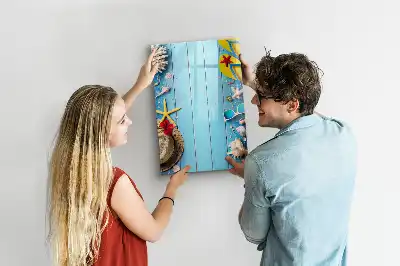 Magnettafel beschreibbar in Form eines Strandsets