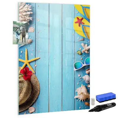 Magnettafel beschreibbar in Form eines Strandsets