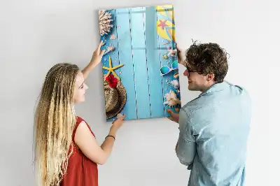 Magnettafel beschreibbar in Form eines Strandsets