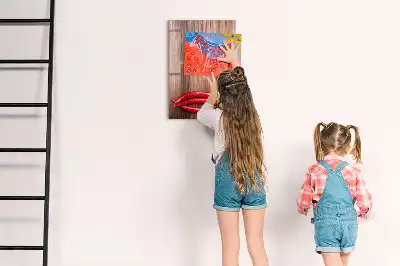 Magnettafel zum Schreiben mit Motiv Chilis auf Holzbrett