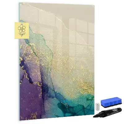 Magnettafel zum Schreiben in bunter Marmoroptik