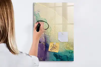 Magnettafel zum Schreiben in bunter Marmoroptik