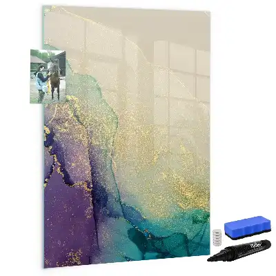 Magnettafel zum Schreiben in bunter Marmoroptik