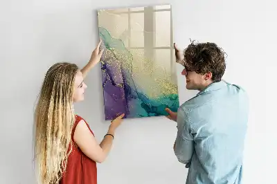 Magnettafel zum Schreiben in bunter Marmoroptik