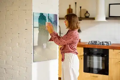 Magnettafel beschreibbar im Design bunter Marmor