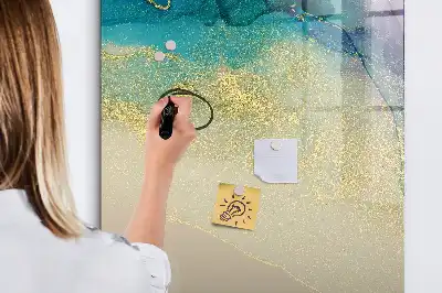 Magnettafel beschreibbar im Design bunter Marmor