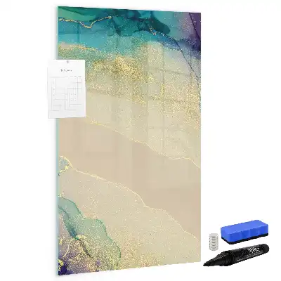 Magnettafel beschreibbar im Design bunter Marmor