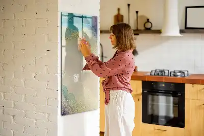 Magnettafel beschreibbar im Design bunter Marmor