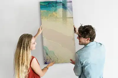 Magnettafel beschreibbar im Design bunter Marmor