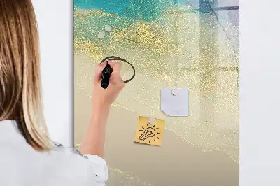 Magnettafel beschreibbar im Design bunter Marmor