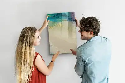 Magnettafel beschreibbar im Design bunter Marmor