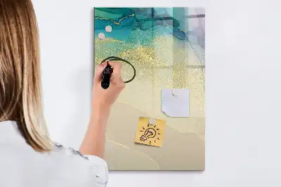 Magnettafel beschreibbar im Design bunter Marmor