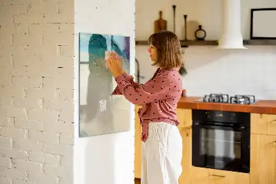 Magnettafel beschreibbar im Design bunter Marmor