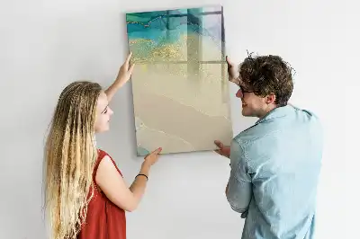 Magnettafel beschreibbar im Design bunter Marmor