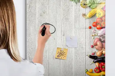 Magnettafel zum Schreiben Motiv Gemüse auf Holz
