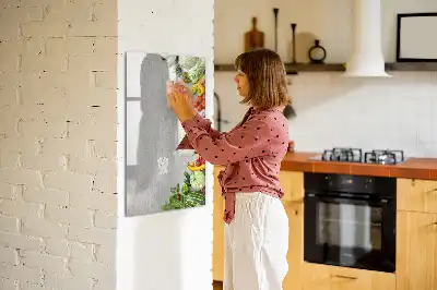 Magnettafel zum Schreiben Motiv Gemüse auf Holz