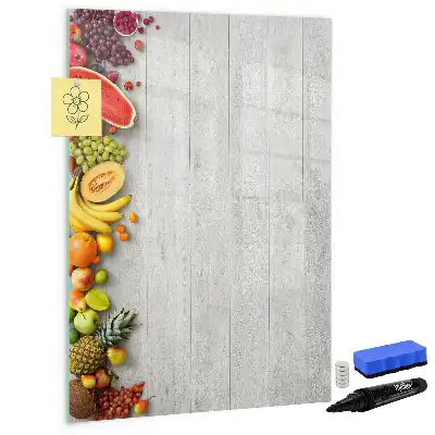 Magnettafel beschreibbar mit Motiv Gemüse auf Holz
