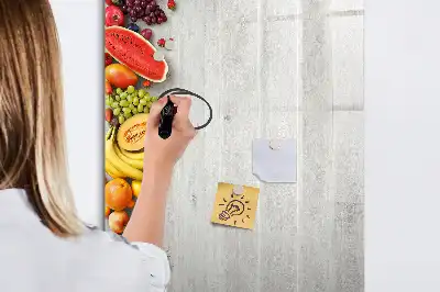 Magnettafel beschreibbar mit Motiv Gemüse auf Holz