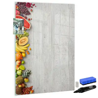 Magnettafel beschreibbar mit Motiv Gemüse auf Holz